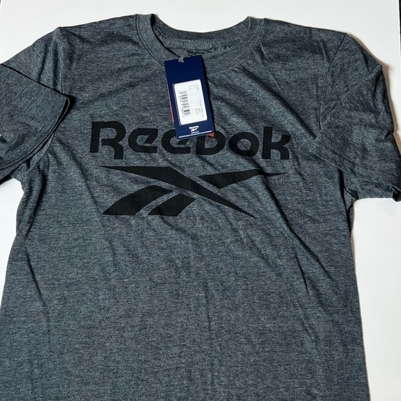 New Reebok Men's Identity Logo Graphic T-Shirt Dark Charcoal Heather Size - Picture 4 of 6